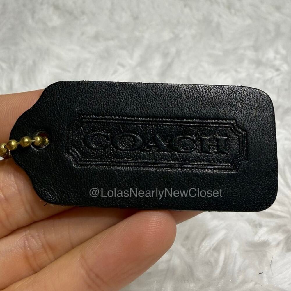 2" Vintage COACH Black Fob Bag Charm Hang tag Hangtag